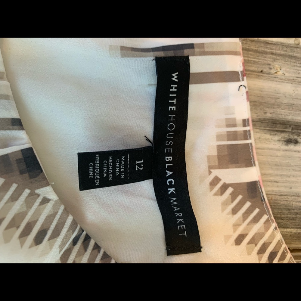 White House Black Market Floral Blouse - Pink, Black, Cream - Picture 2 of 3
